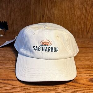 Faherty Sag Harbor Sunwashed Logo Adjustable WHITE Hat NWT